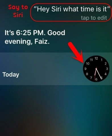 ask siri what time it is