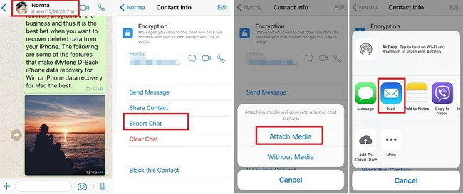 transfer whatsapp chat via email