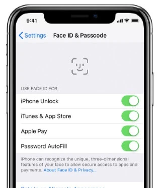 turn off and turn on face id