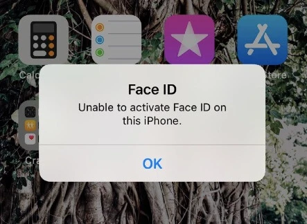 unable to activate face id on this iphone