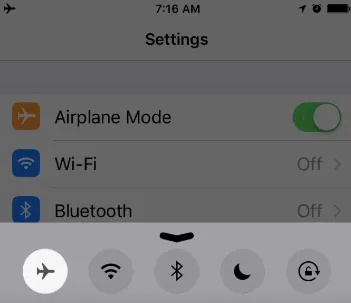 turn on airplane mode