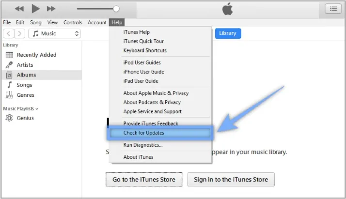 check for updates itunes windows