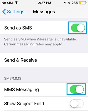 send as sms’