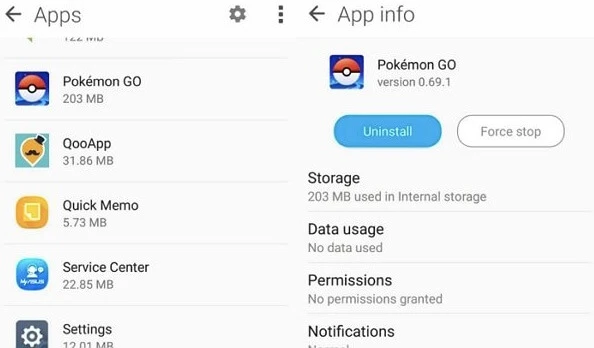force quit pokemon android