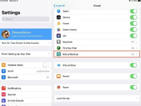 icloud sync ipad