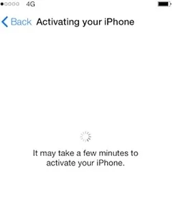 it may take a few minutes to activate your iphone