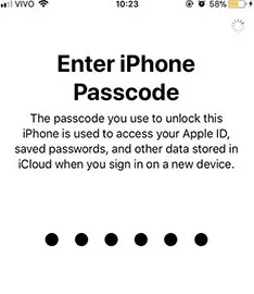 enter iphone passcode stuck