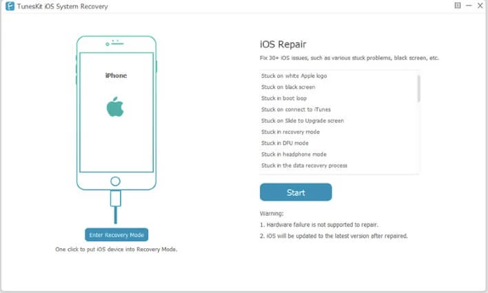 tuneskit ios system recovery