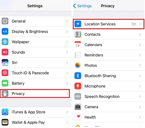 turn off location services iphone