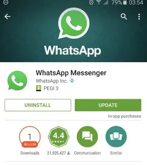 update whatsapp