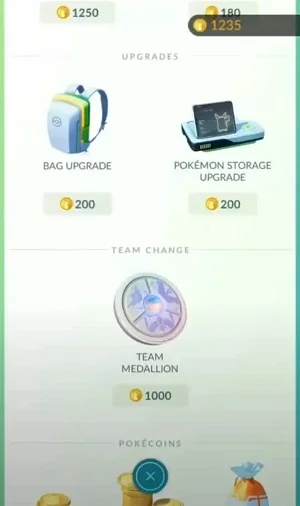 buy the team medallion in pokemon go