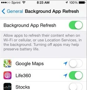 enable background app refresh life360