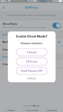ghost mode options