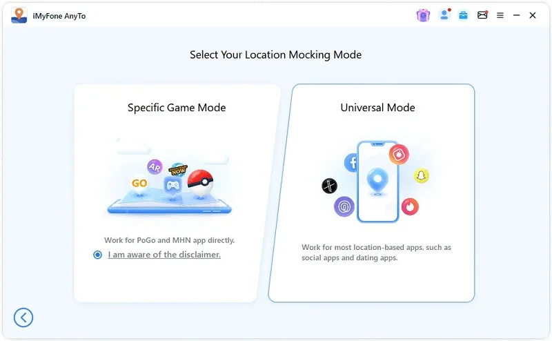 select universal mode