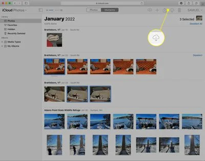recover photos from icloud website