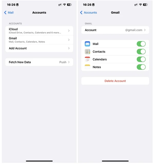 restore iphone contacts through gmail