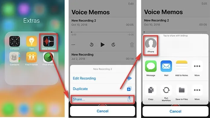 download voice memos to mac via airdrop
