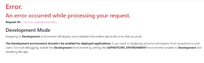 an error occurred while processing your request