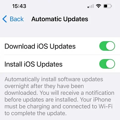 turn off automatic updates