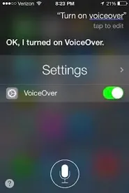 turn on voiceover