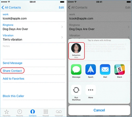 airdrop iphone contacts to mac
