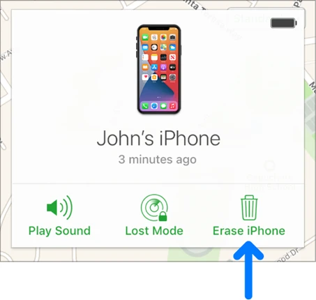 erase iphone from icloud