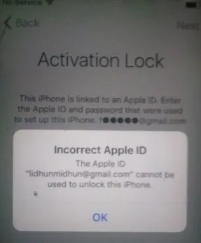 the apple id cannot be used to unlock this iphone