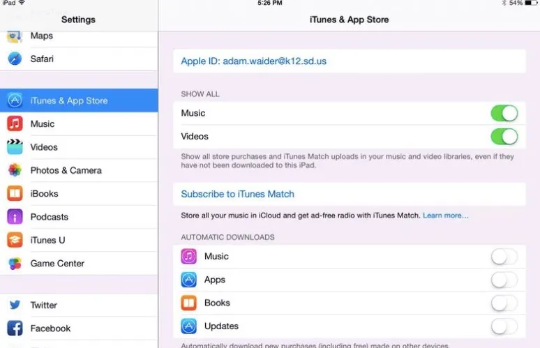 remove apple id from ipad